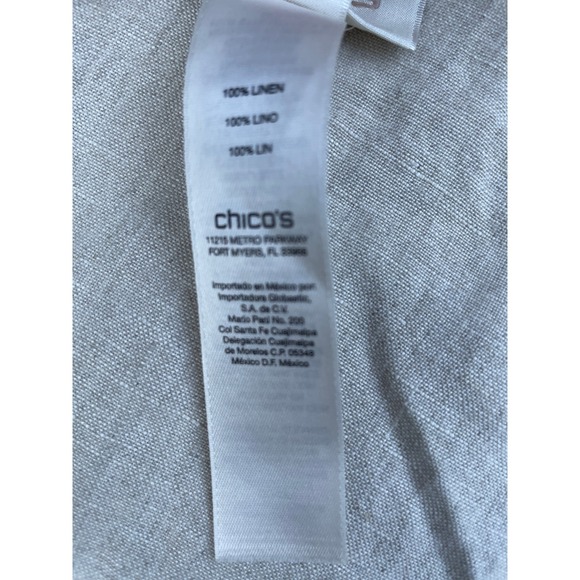Chicos Women's Size 2.5 14 Linen Pants Wide Leg Casual Beach Boho - Picture 3 of 7